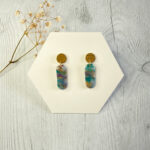 Boucles d’oreilles longues – marbré